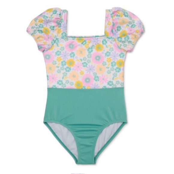 wonder nation Other - Wonder Nation Puff Sleeve UPF 50 Protection
Polyester Swimsuit, (Girl's)